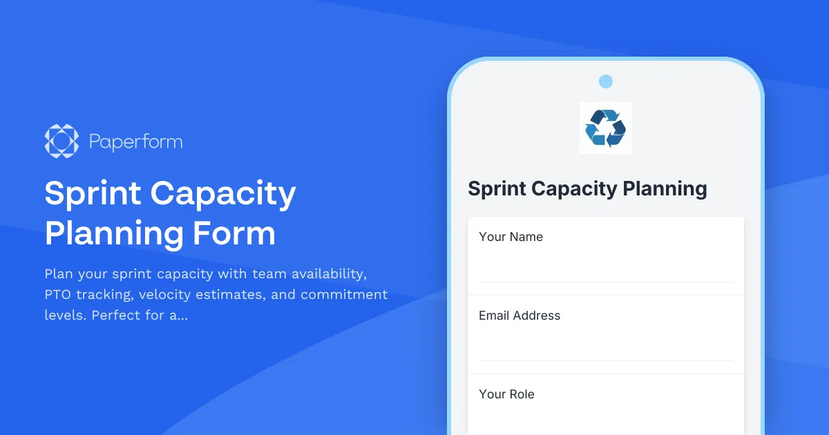 Sprint Capacity Planning Form