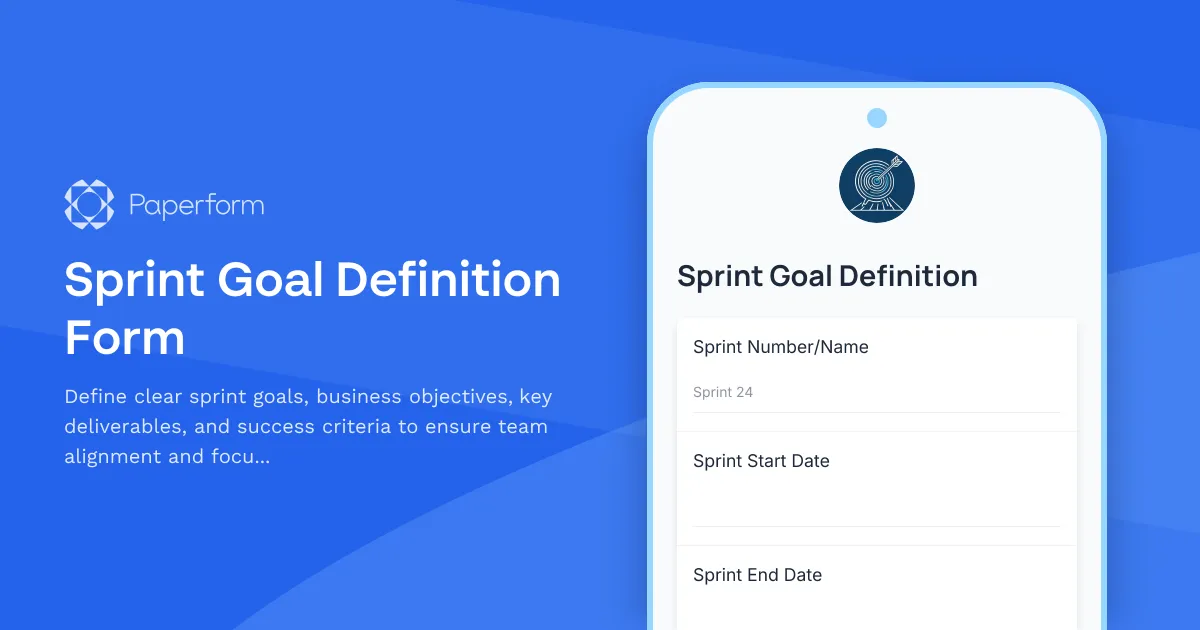 Sprint Goal Definition Form