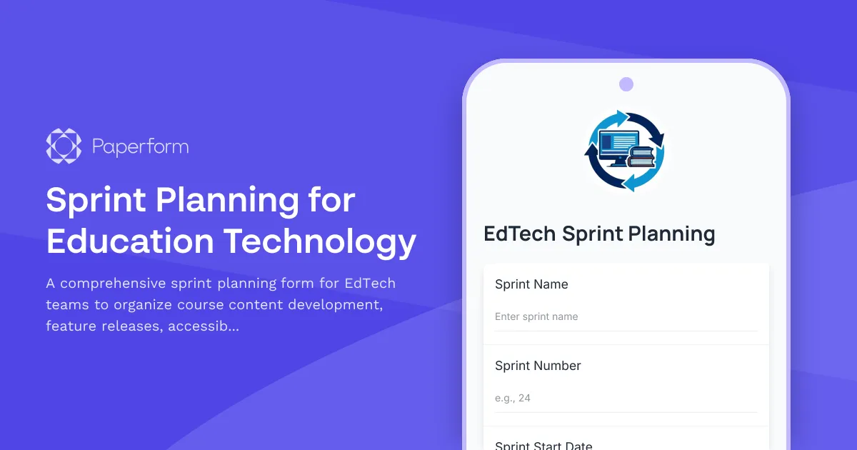 Sprint Planning for Education Technology