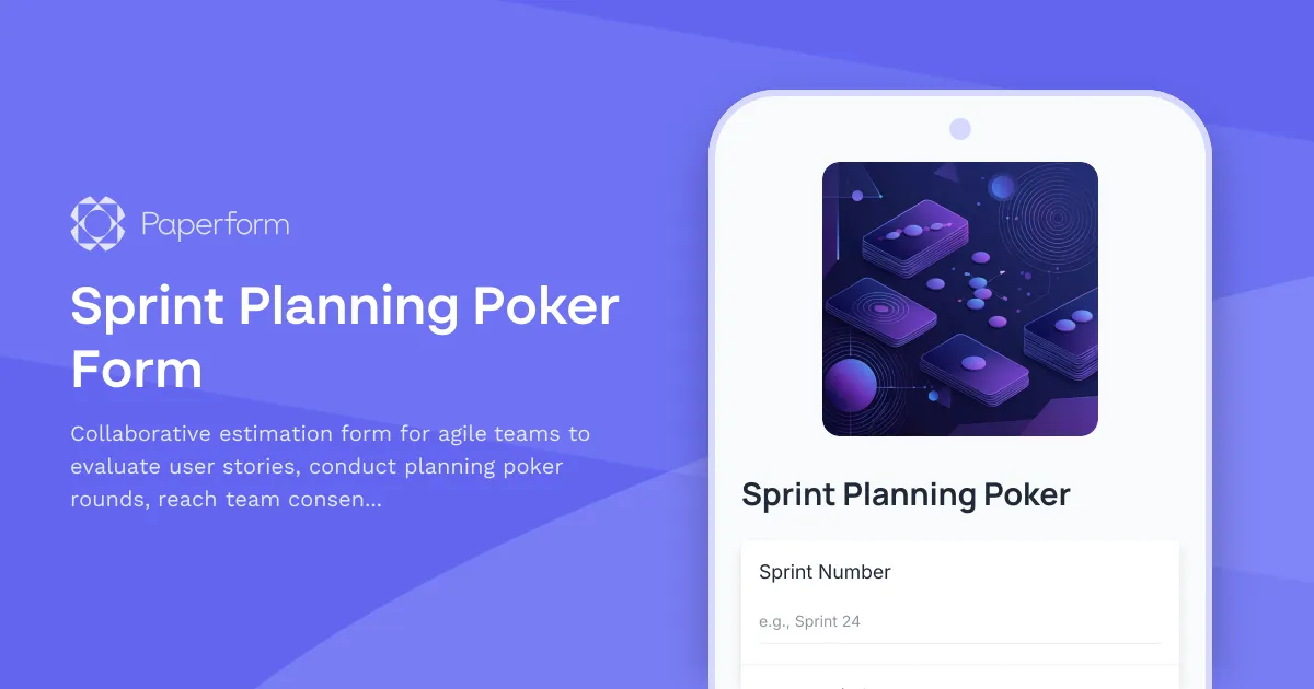 Sprint Planning Poker Form