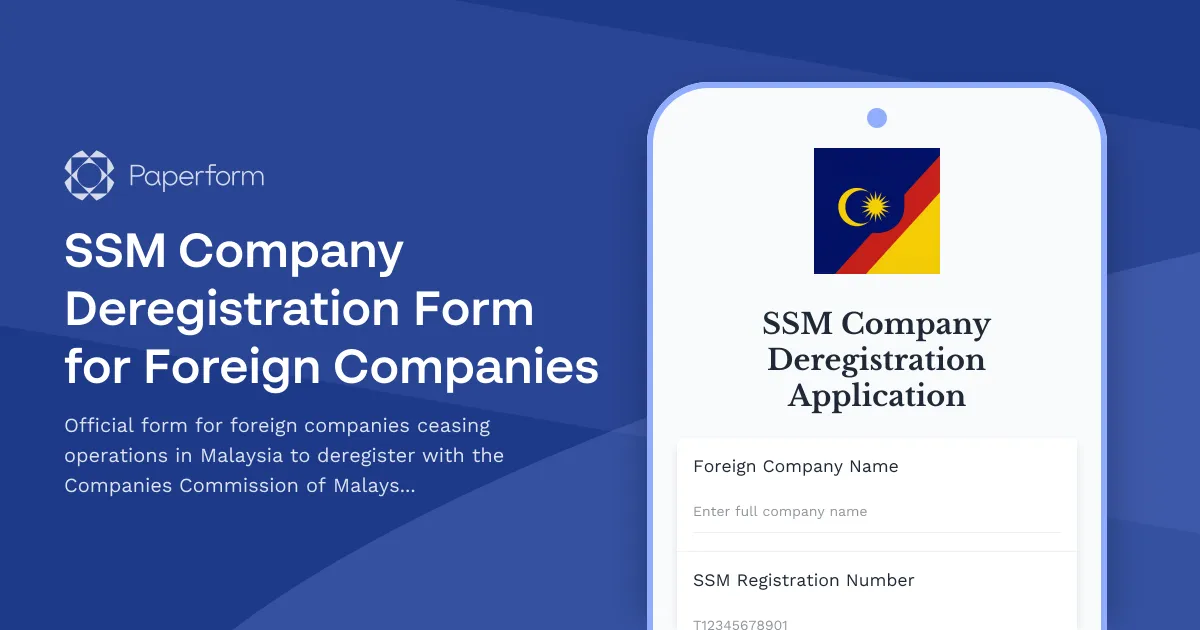 SSM Company Deregistration Form for Foreign Companies