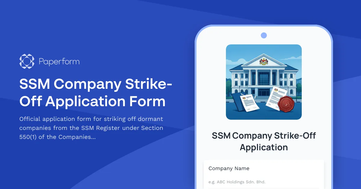 SSM Company Strike-Off Application Form