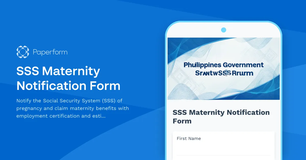 SSS Maternity Notification Form