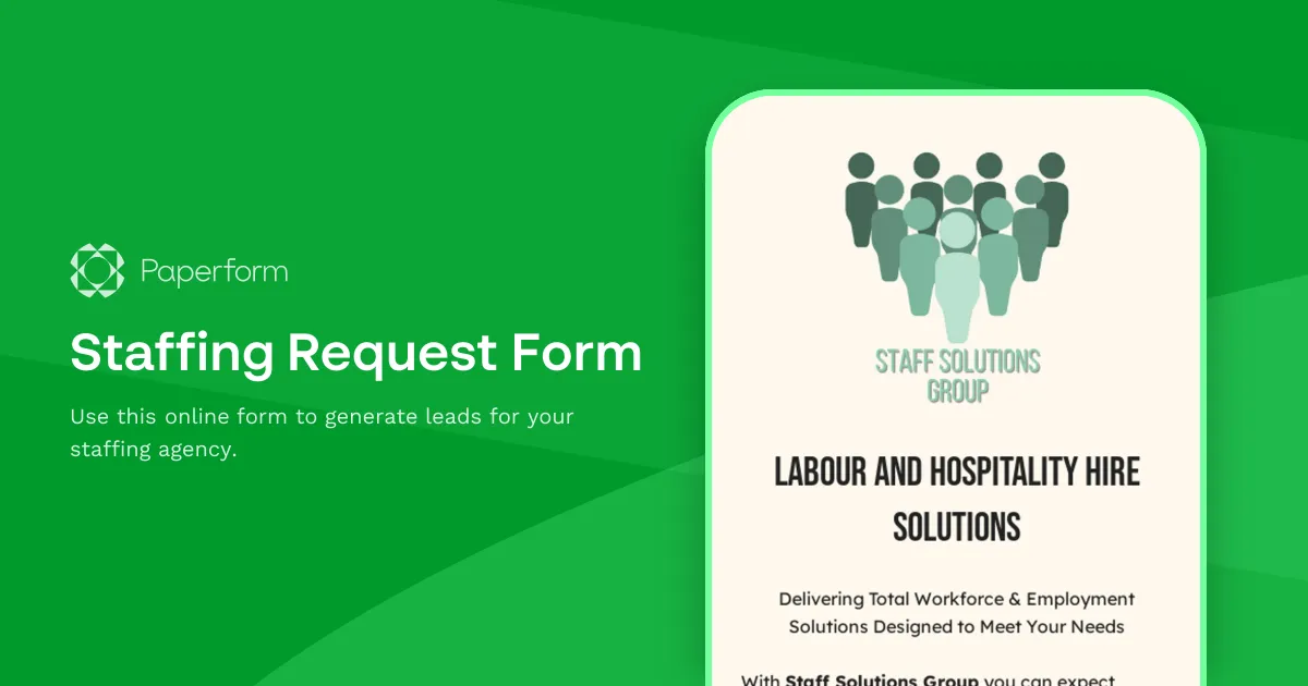 Staffing Request Form