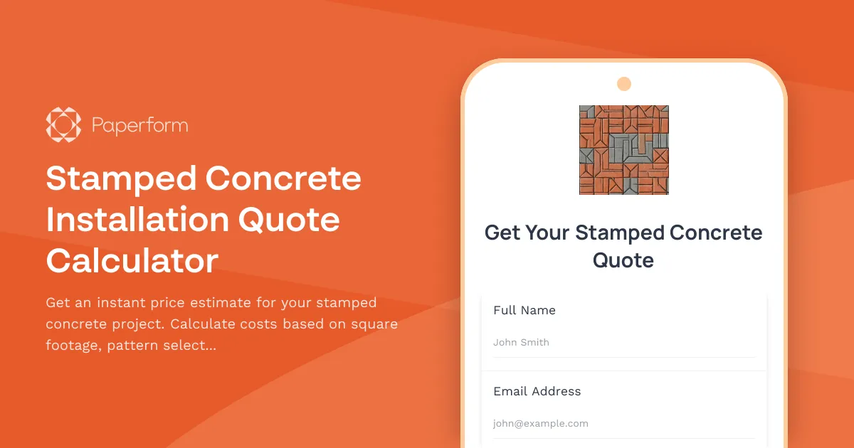 Stamped Concrete Installation Quote Calculator