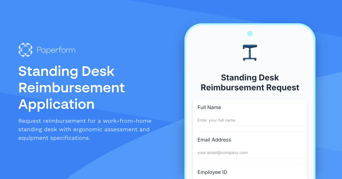 Standing Desk Reimbursement Application