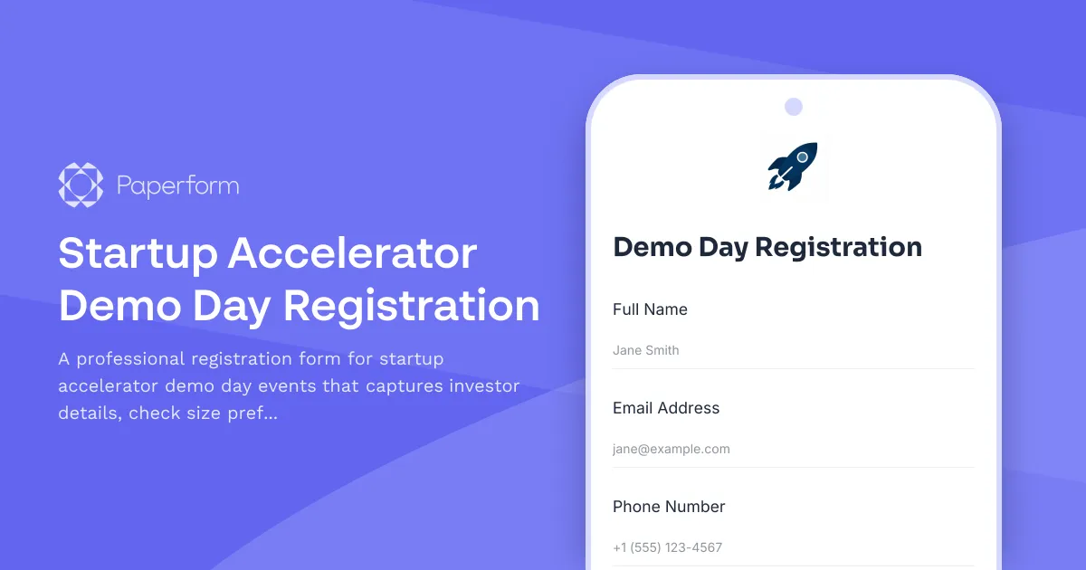Startup Accelerator Demo Day Registration