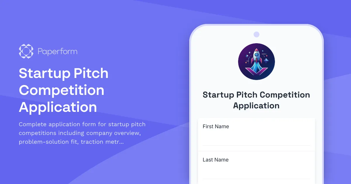 Startup Pitch Competition Application