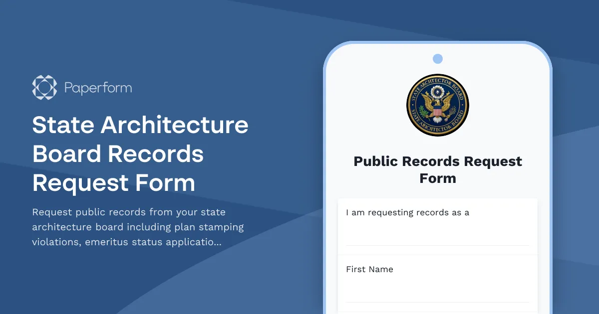 State Architecture Board Records Request Form