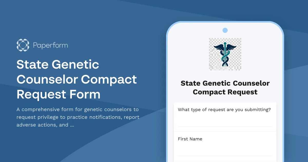 State Genetic Counselor Compact Request Form
