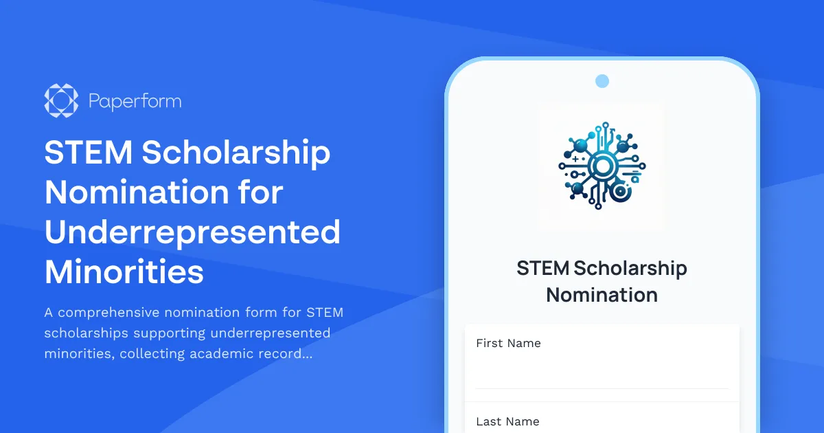 STEM Scholarship Nomination for Underrepresented Minorities