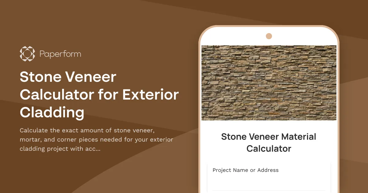 Stone Veneer Calculator for Exterior Cladding