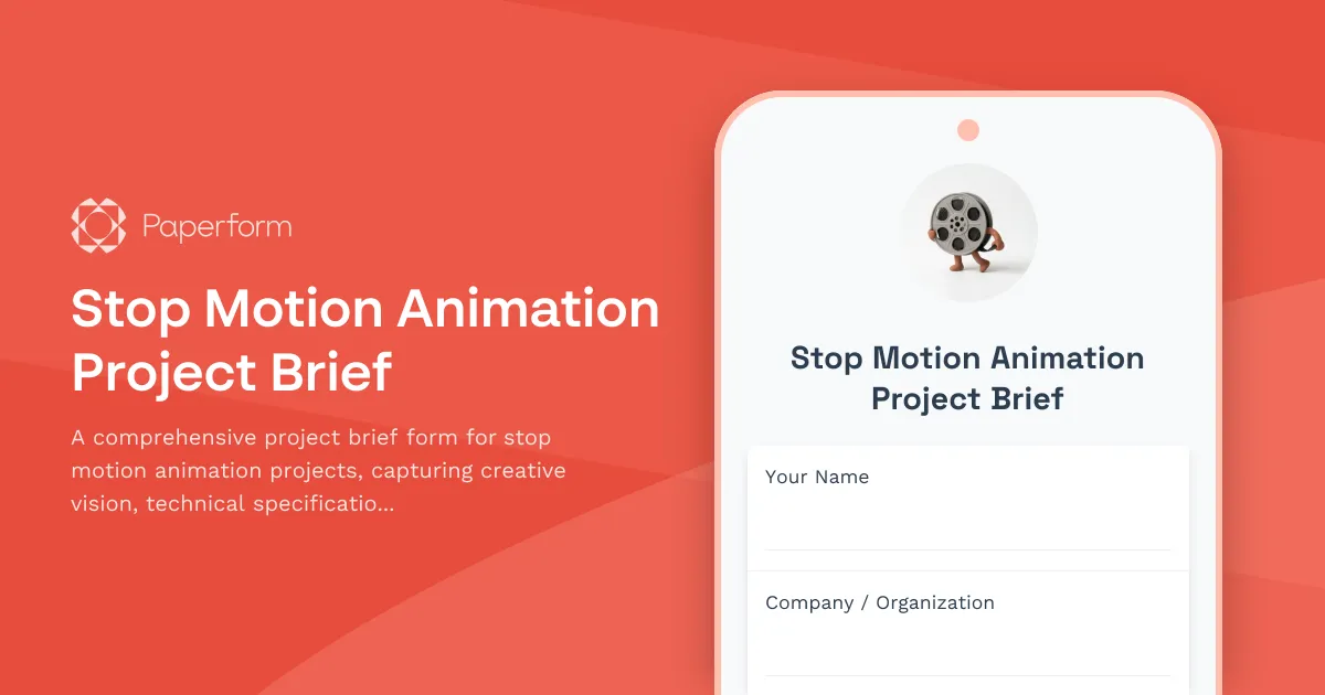 Stop Motion Animation Project Brief