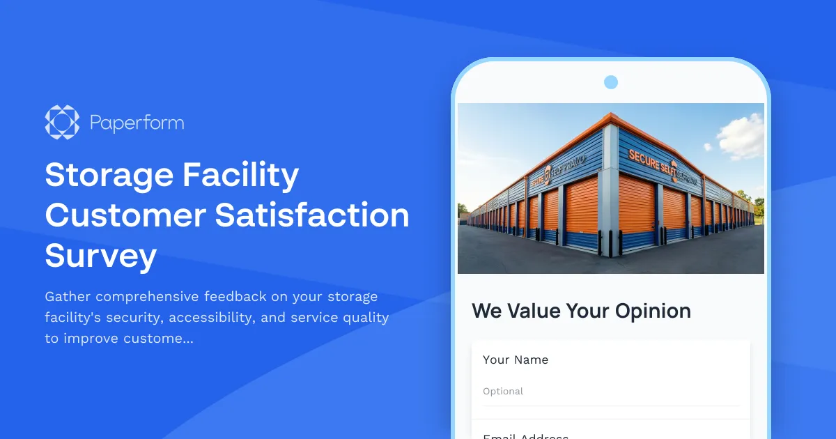 Storage Facility Customer Satisfaction Survey