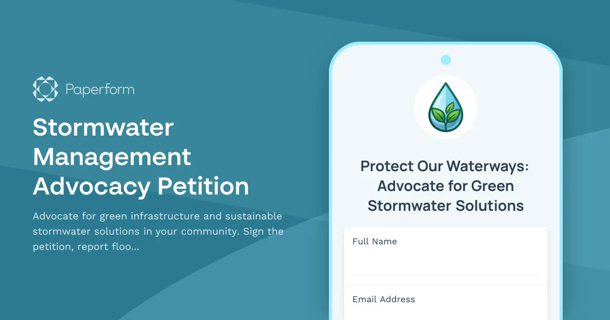 Stormwater Management Advocacy Petition