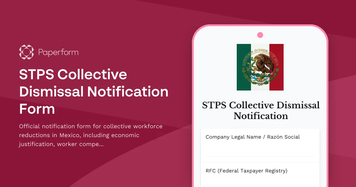 STPS Collective Dismissal Notification Form
