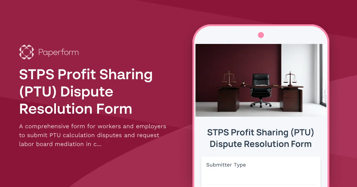 STPS Profit Sharing (PTU) Dispute Resolution Form