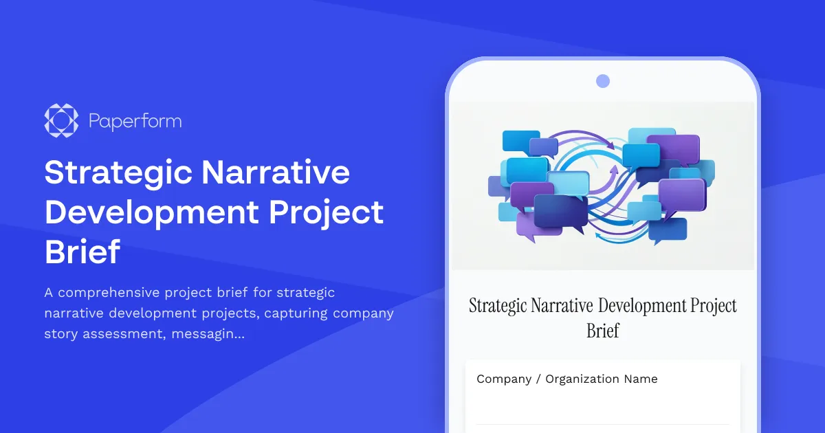 Strategic Narrative Development Project Brief