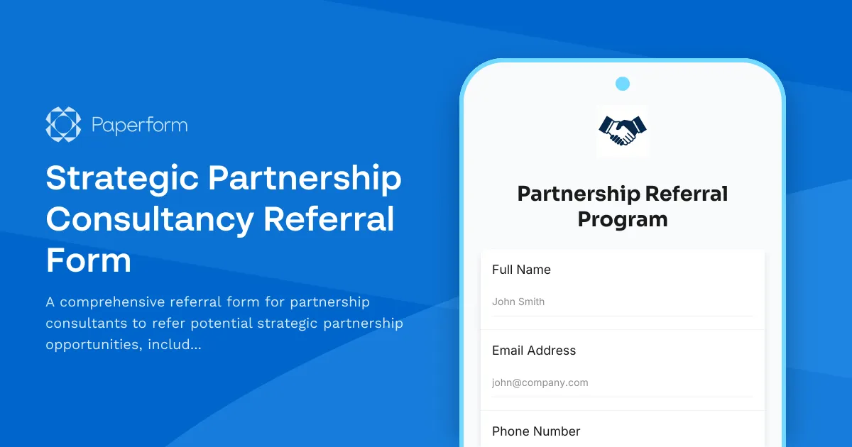 Strategic Partnership Consultancy Referral Form