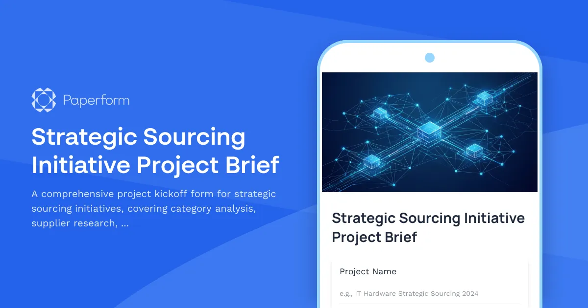Strategic Sourcing Initiative Project Brief