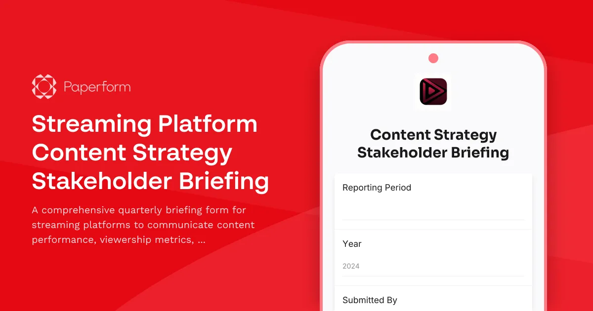 Streaming Platform Content Strategy Stakeholder Briefing