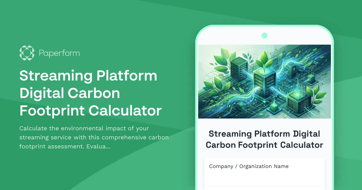 Streaming Platform Digital Carbon Footprint Calculator