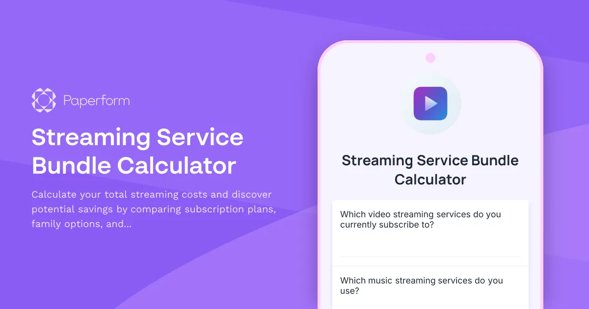 Streaming Service Bundle Calculator