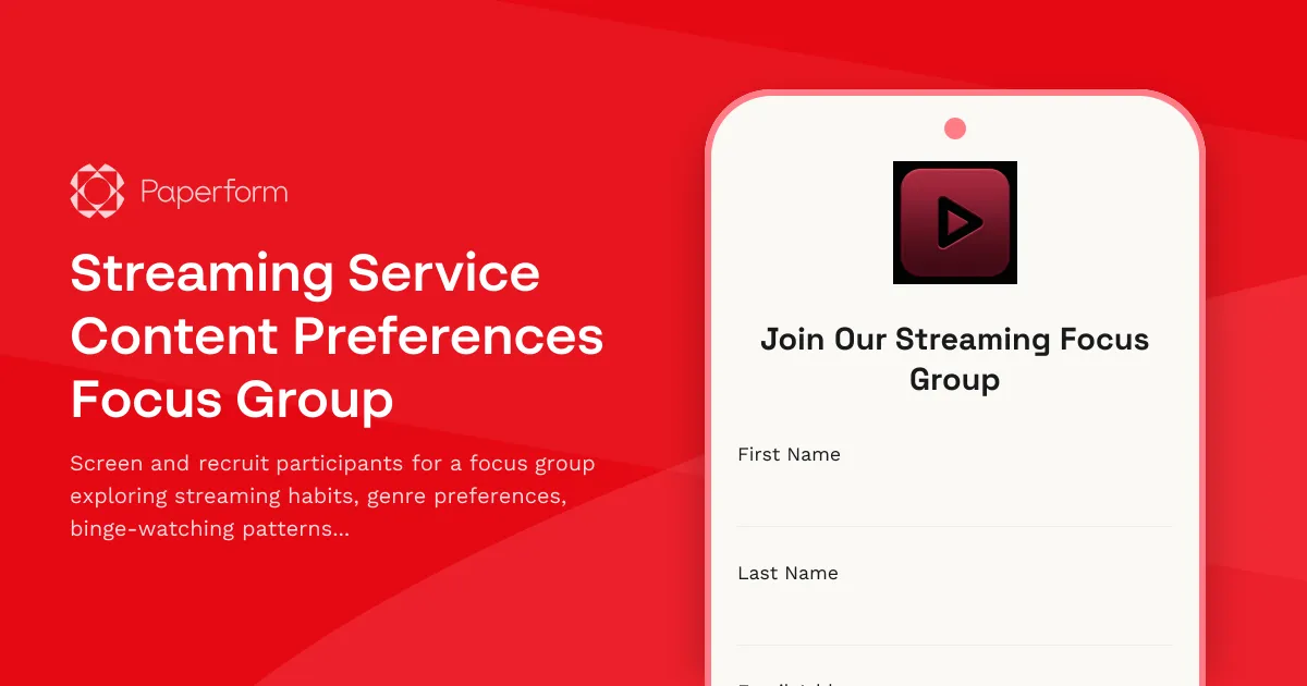Streaming Service Content Preferences Focus Group
