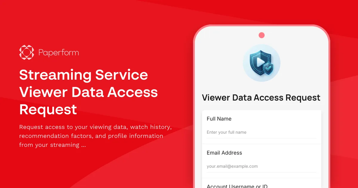 Streaming Service Viewer Data Access Request