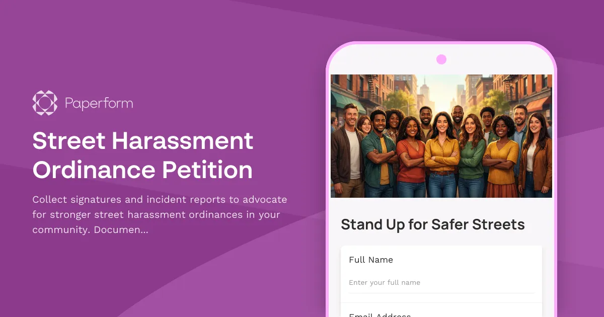 Street Harassment Ordinance Petition