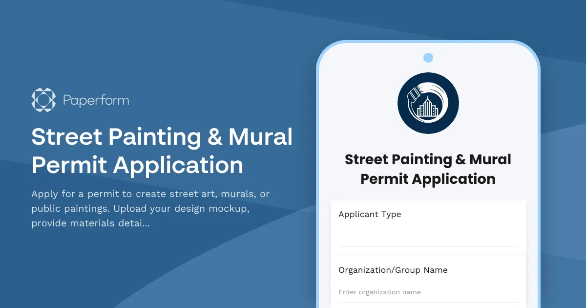 Street Painting & Mural Permit Application