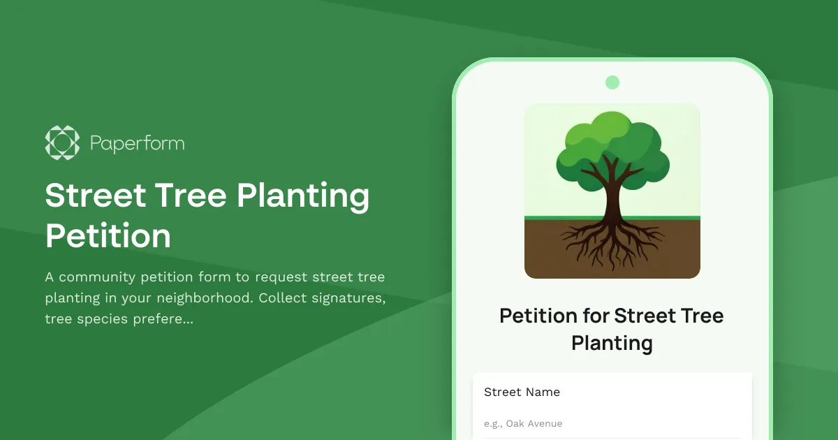 Street Tree Planting Petition