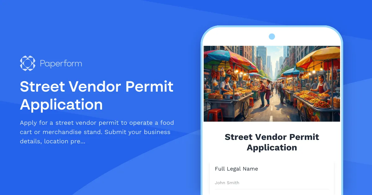 Street Vendor Permit Application