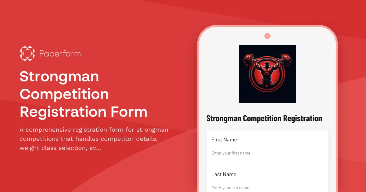 Strongman Competition Registration Form