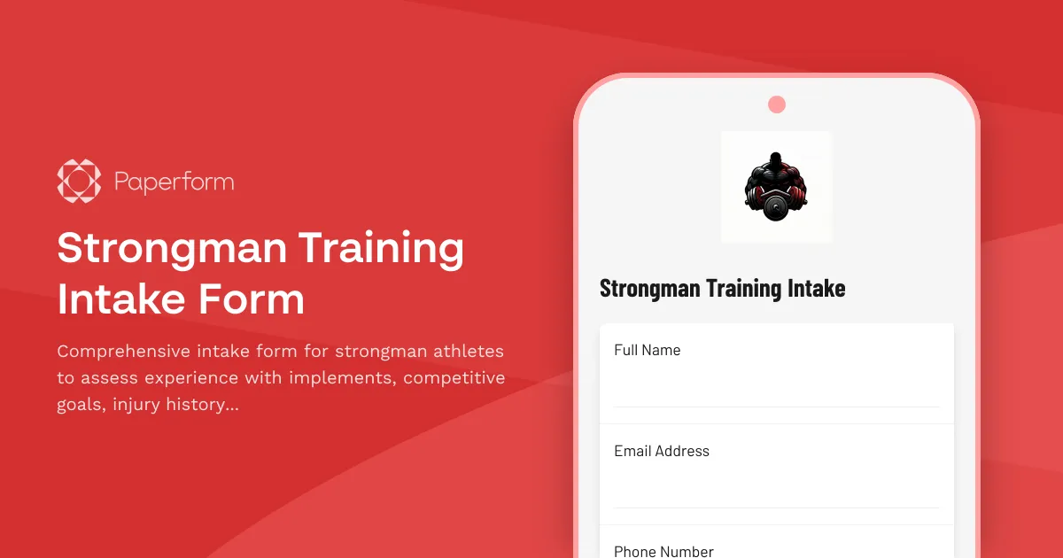 Strongman Training Intake Form