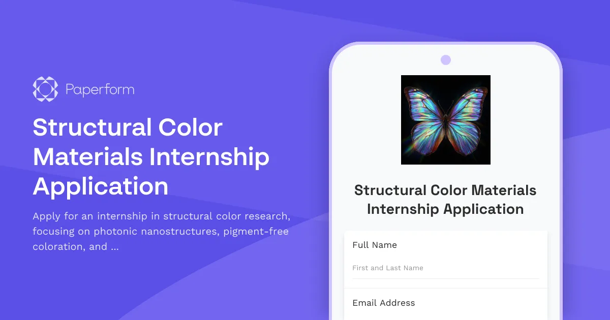 Structural Color Materials Internship Application
