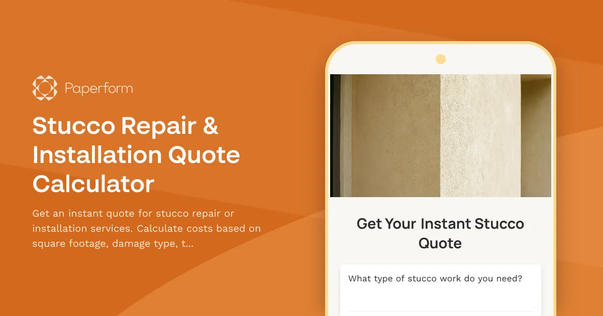 Stucco Repair & Installation Quote Calculator