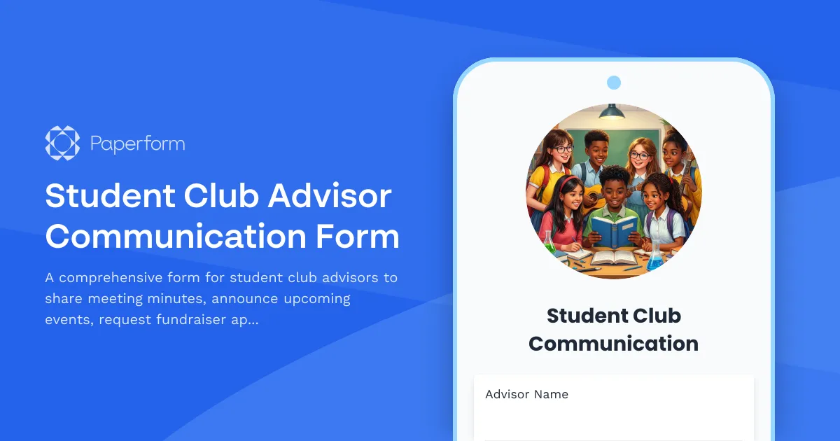 Student Club Advisor Communication Form