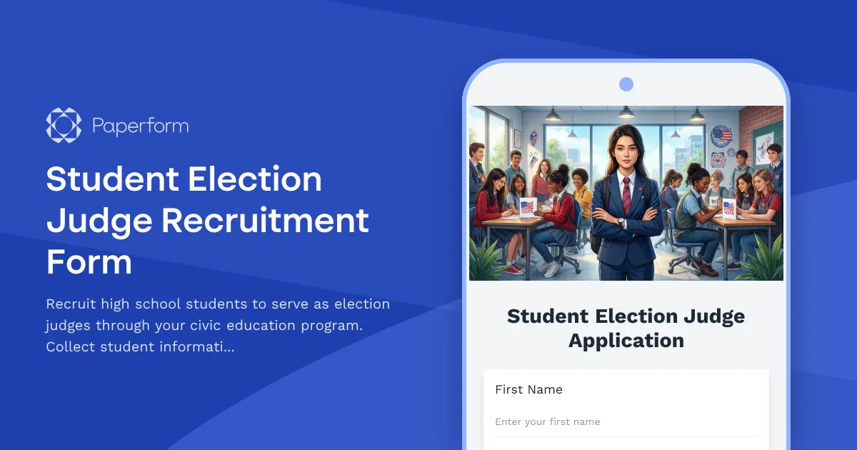 Student Election Judge Recruitment Form