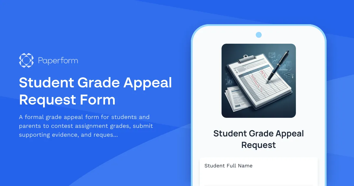 Student Grade Appeal Request Form