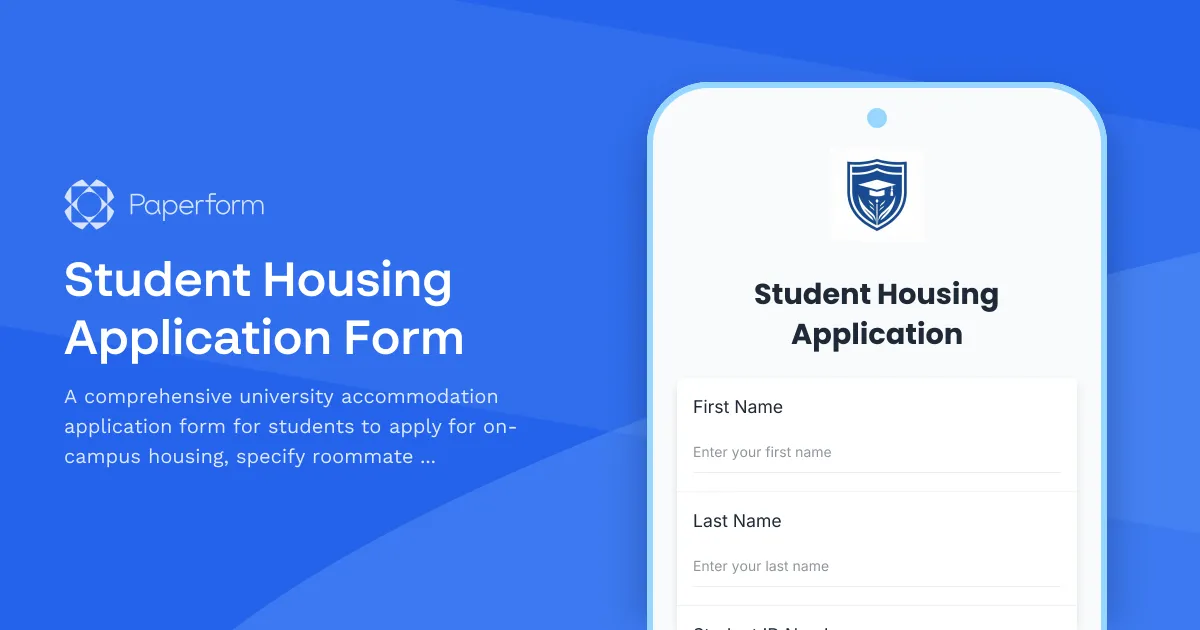 Student Housing Application Form