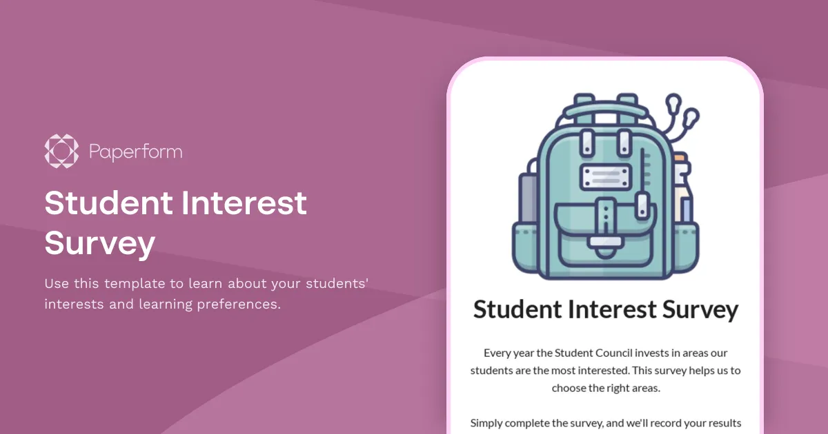 Student Interest Survey