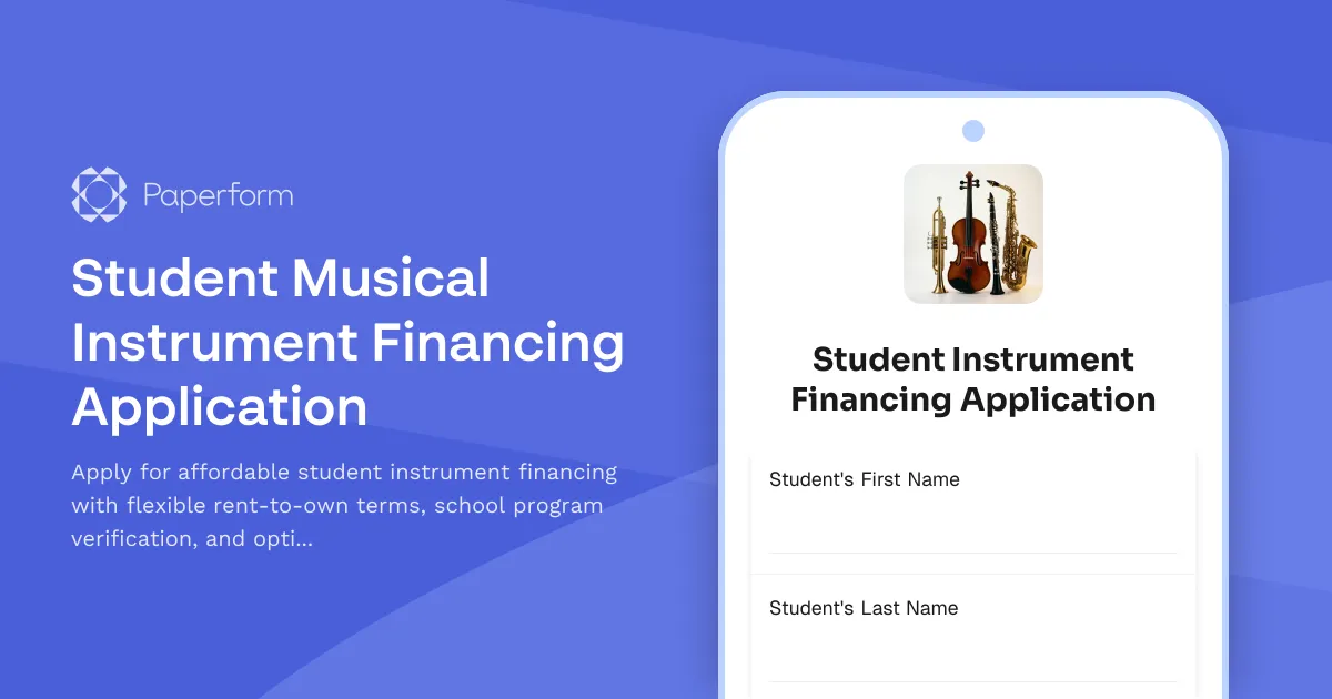 Student Musical Instrument Financing Application