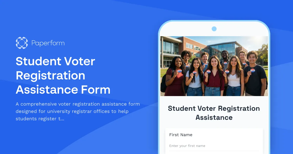 Student Voter Registration Assistance Form