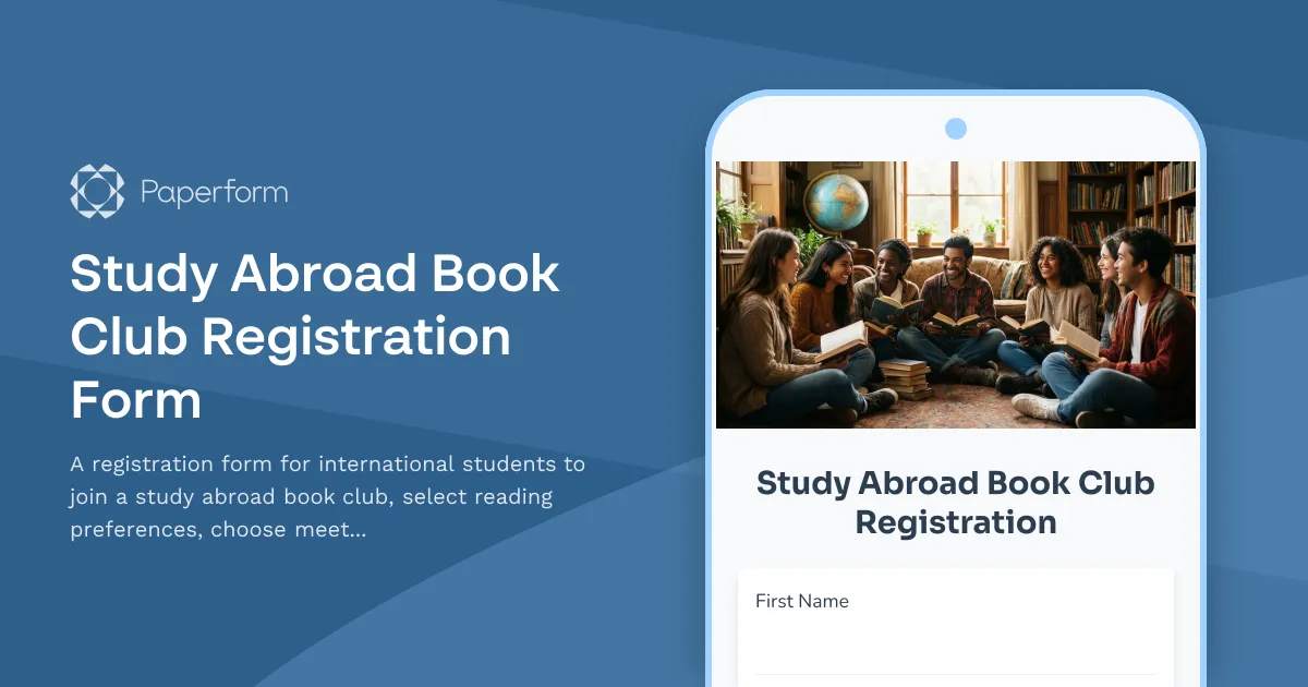 Study Abroad Book Club Registration Form