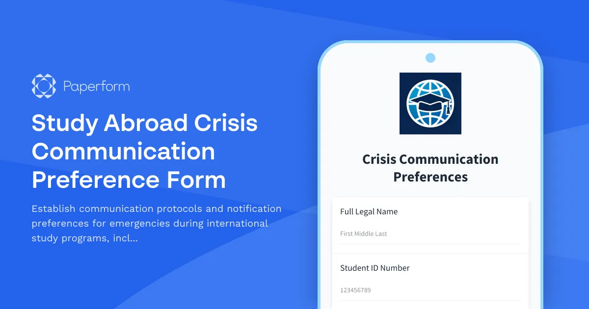 Study Abroad Crisis Communication Preference Form