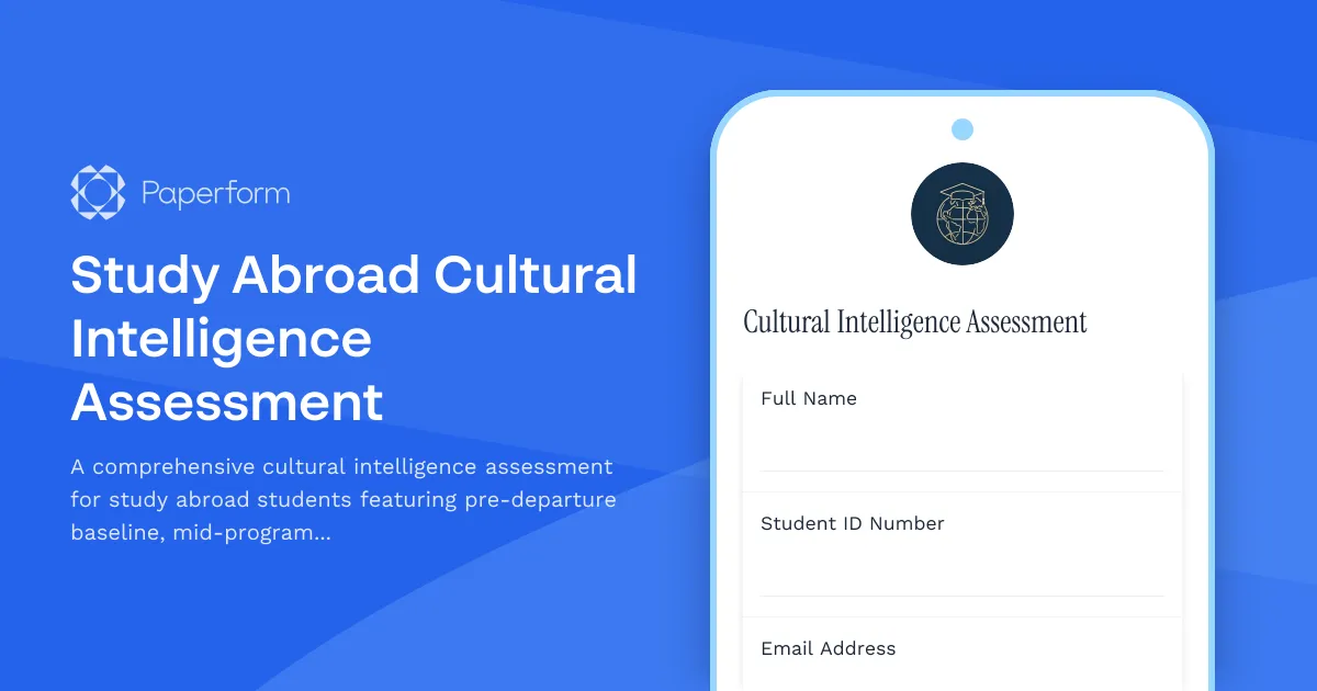 Study Abroad Cultural Intelligence Assessment