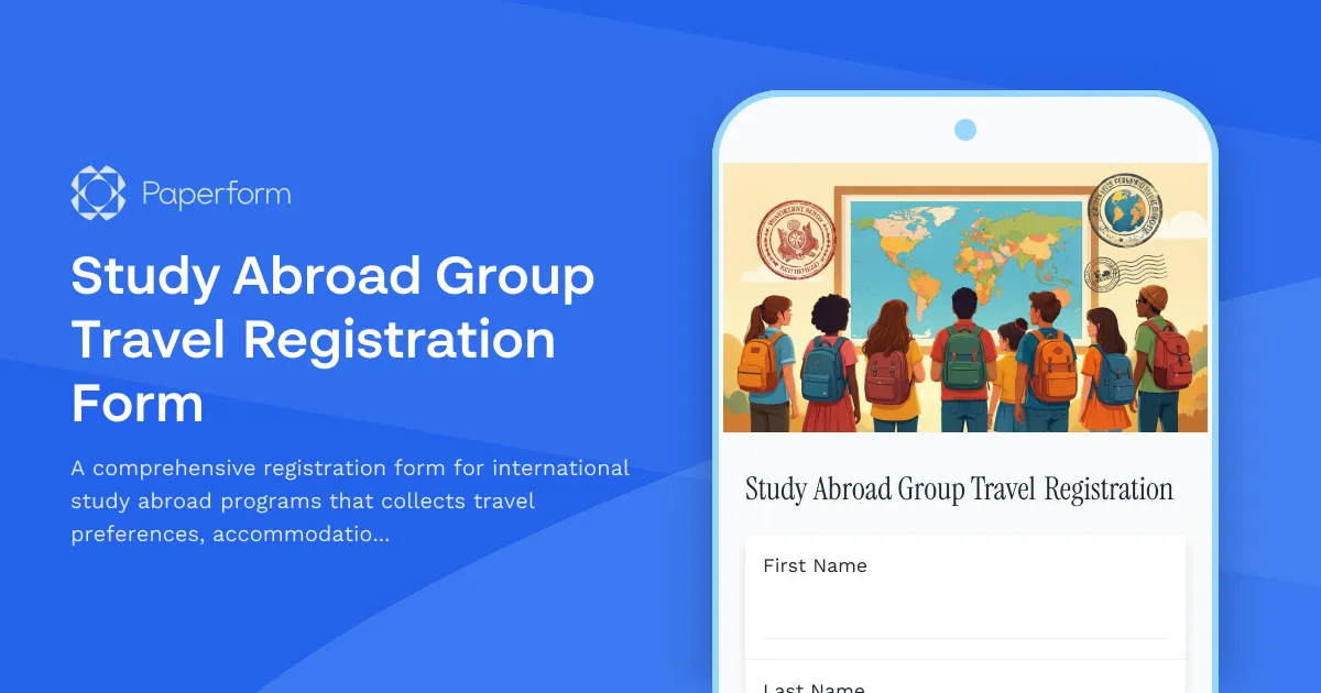 Study Abroad Group Travel Registration Form
