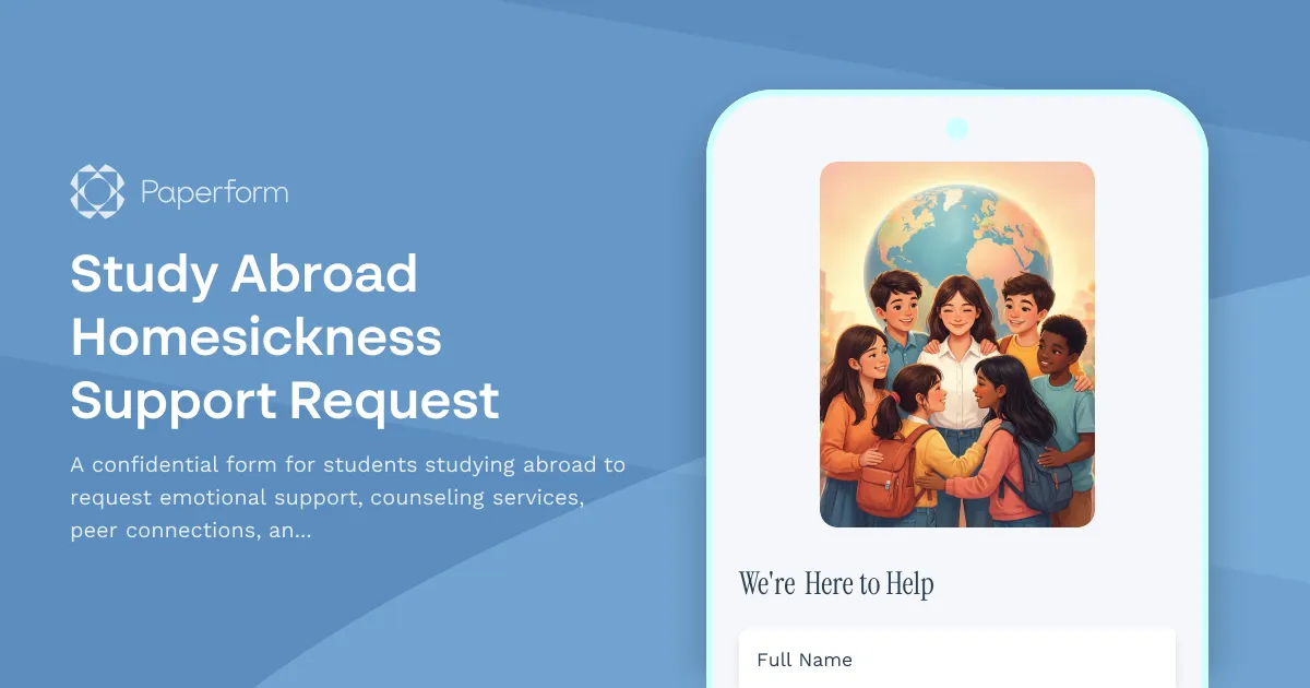 Study Abroad Homesickness Support Request