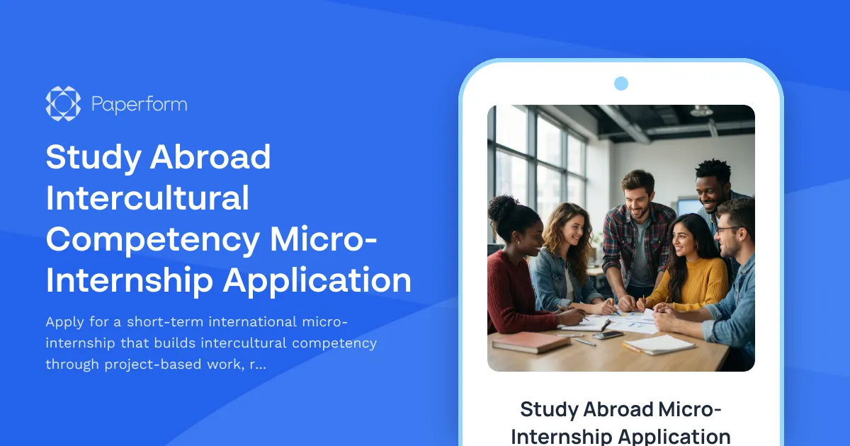 Study Abroad Intercultural Competency Micro-Internship Application